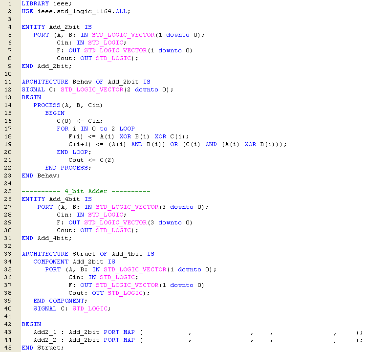 Sample Problem 2 Figure 2 - VHDL Code